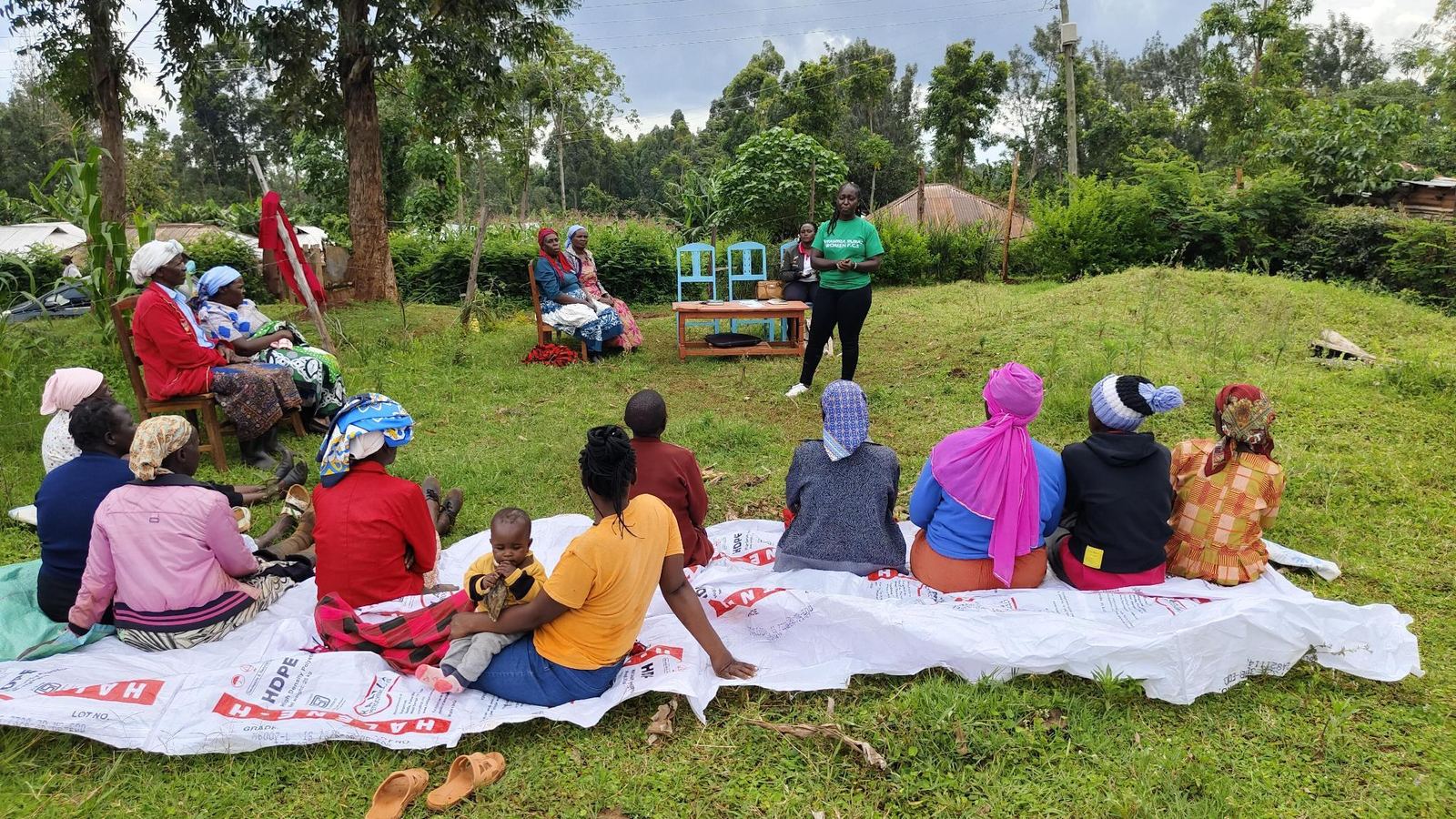 Community farmer group outdoor meeting
